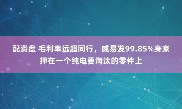 配资盘 毛利率远超同行，威易发99.85%身家押在一个纯电要淘汰的零件上